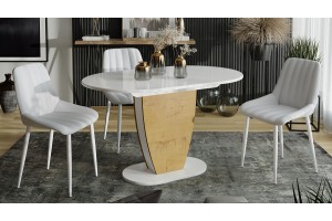 Стол обеденный Монреаль Тип 1 Белый глянец, Бунратти