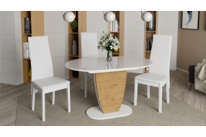 Стол обеденный Монреаль Тип 1 Белый глянец, Бунратти