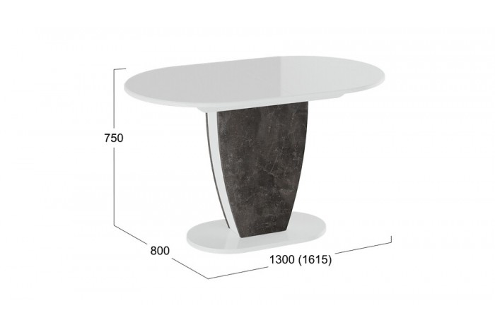Стол обеденный «Монреаль» Тип 1 Белый глянец, Моод темный