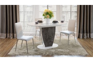 Стол обеденный Монреаль Тип 1 Белый глянец, Моод темный