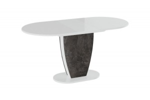 Стол обеденный Монреаль Тип 1 Белый глянец, Моод темный