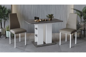 Стол обеденный Мюнхен Тип 2 Белый Ясень, Ателье темный