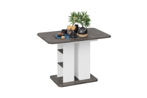 Стол обеденный Мюнхен Тип 2 Белый Ясень, Ателье темный