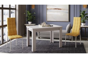 Стол обеденный Норман Тип 1 Белый, Стекло Белый глянец