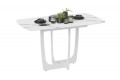Стол обеденный «Орфей» Белый муар, Стекло глянцевое белый мрамор