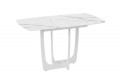 Стол обеденный «Орфей» Белый муар, Стекло глянцевое белый мрамор