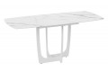 Стол обеденный «Орфей» Белый муар, Стекло глянцевое белый мрамор