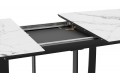 Стол обеденный «Орфей» Черный муар, Стекло глянцевое белый мрамор