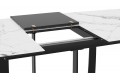 Стол обеденный «Орфей» Черный муар, Стекло глянцевое белый мрамор