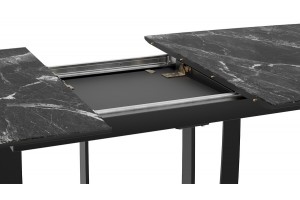 Стол обеденный Орфей Черный муар, Стекло глянцевое черный мрамор