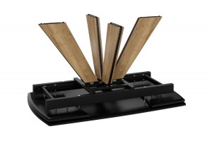 Стол обеденный Палмер Тип 1 Черный муар, Дуб галифакс нат, Керамика матовая черный мрамор