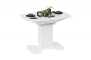 Стол обеденный Портофино (1100) Белый глянец, Стекло белое