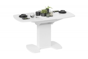 Стол обеденный Портофино (1100) Белый глянец, Стекло белое