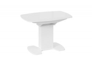 Стол обеденный Портофино (1100) Белый глянец, Стекло белое