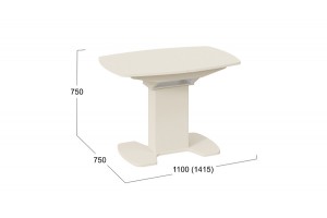 Стол обеденный Портофино (1100) Бежевое, Стекло бежевое матовое LUX