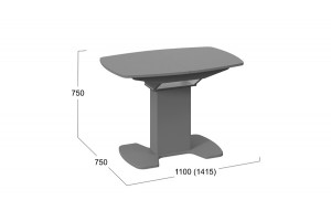 Стол обеденный Портофино (1100) Серое, Стекло серое матовое LUX