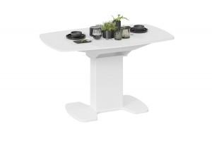 Стол обеденный Портофино (1300) Белый глянец, Стекло белое