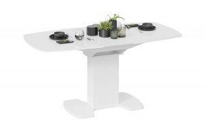 Стол обеденный Портофино (1300) Белый глянец, Стекло белое