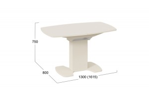 Стол обеденный Портофино (1300) Бежевое, Стекло бежевое матовое LUX