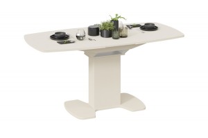 Стол обеденный Портофино (1300) Бежевое, Стекло бежевое матовое LUX