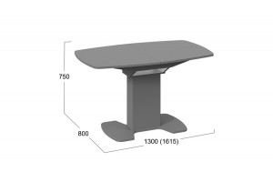 Стол обеденный Портофино (1300) Серое, Стекло серое матовое LUX