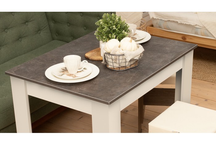 Стол обеденный «Промо» тип 1 - 011.000.000 Белый, Ателье темный