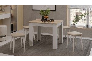 Стол обеденный Промо Тип 1 Белый, Дуб Сонома светлый