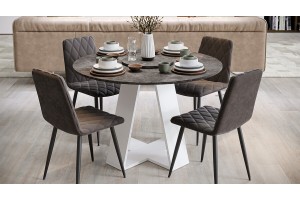 Стол обеденный Райнер Тип 1 Белый, Ателье темный