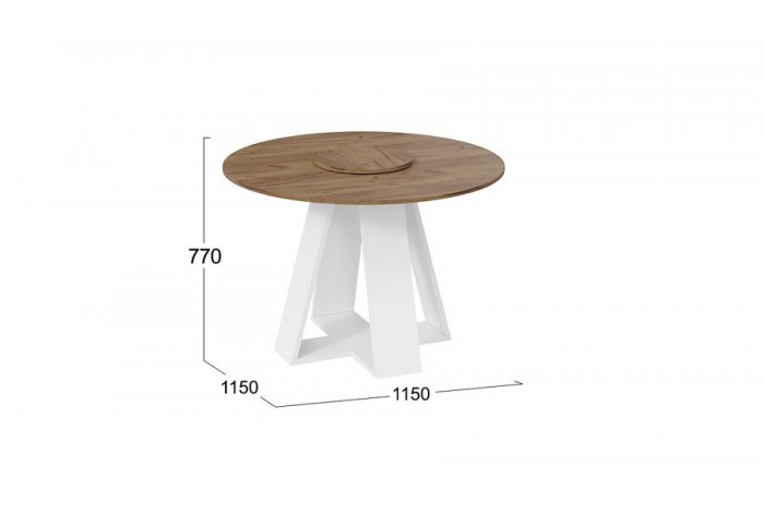 Стол обеденный «Райнер» Тип 1 Белый, Дуб Крафт золотой