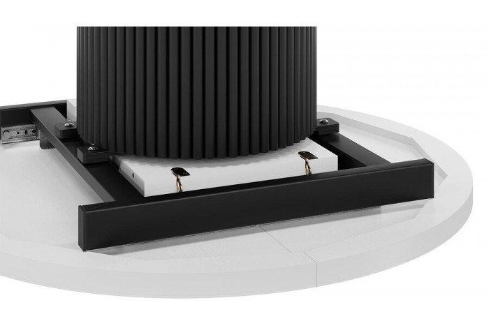 Стол обеденный раздвижной «Эридан» Тип 1 Черный муар, Стекло глянцевое белое