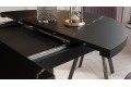 Стол обеденный раздвижной «Эридан» Тип 1 Черный муар, Стекло матовое черный мрамор