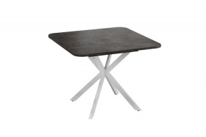 Стол обеденный раздвижной Лиссабон Тип 1 Белый муар, Ателье темный