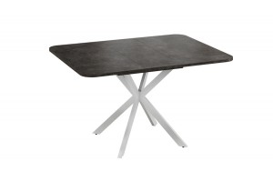 Стол обеденный раздвижной Лиссабон Тип 1 Белый муар, Ателье темный