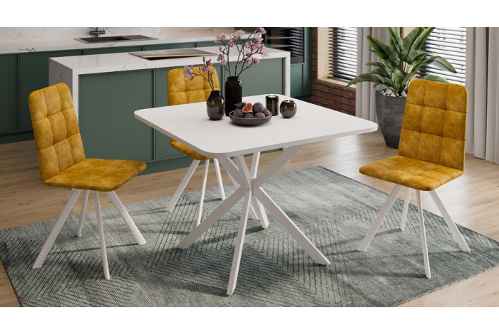 Стол обеденный раздвижной «Лиссабон» Тип 1 Белый муар, Белый