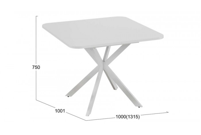 Стол обеденный раздвижной «Лиссабон» Тип 1 Белый муар, Белый