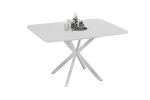 Стол обеденный раздвижной Лиссабон Тип 1 Белый муар, Белый