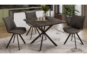 Стол обеденный раздвижной Лиссабон Тип 1 Черный муар, Ателье темный