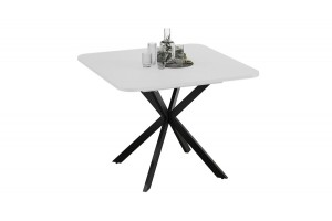 Стол обеденный раздвижной Лиссабон Тип 1 Черный муар, Белый