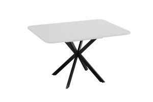 Стол обеденный раздвижной Лиссабон Тип 1 Черный муар, Белый