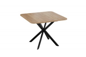 Стол обеденный раздвижной Лиссабон Тип 1 Черный муар, Дуб Крафт золотой