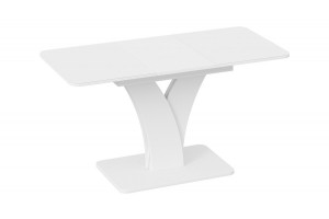 Стол обеденный раздвижной Люксембург Тип 2 Белый, Стекло белое матовое