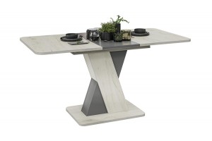 Стол обеденный раздвижной Люксембург Тип 3 Дуб Крафт белый, Серый