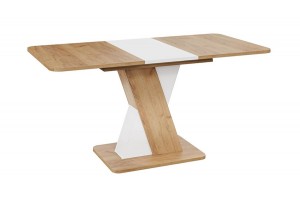 Стол обеденный раздвижной Люксембург Тип 3 Дуб Крафт золотой, Белый