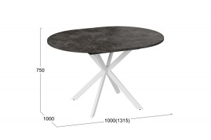 Стол обеденный раздвижной Мэдисон Тип 1 Белый муар, Ателье темный