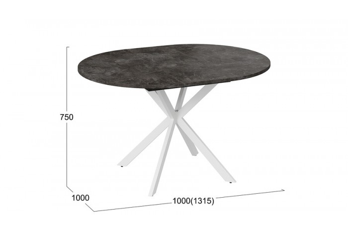 Стол обеденный раздвижной «Мэдисон» Тип 1 Белый муар, Ателье темный