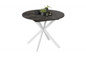 Стол обеденный раздвижной Мэдисон Тип 1 Белый муар, Ателье темный