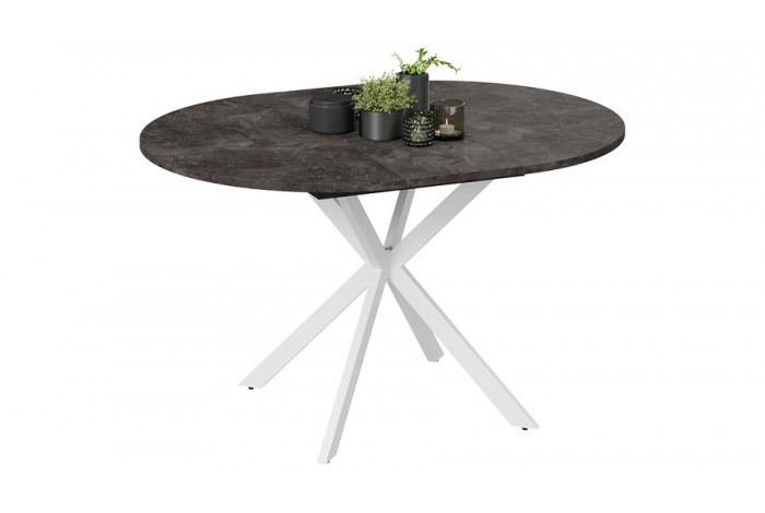 Стол обеденный раздвижной «Мэдисон» Тип 1 Белый муар, Ателье темный