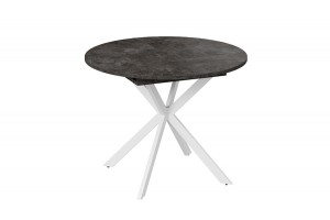 Стол обеденный раздвижной Мэдисон Тип 1 Белый муар, Ателье темный