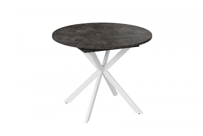 Стол обеденный раздвижной «Мэдисон» Тип 1 Белый муар, Ателье темный