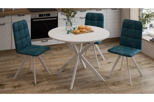 Стол обеденный раздвижной Мэдисон Тип 1 Белый муар, Белый